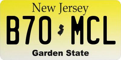 NJ license plate B70MCL