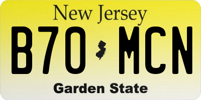 NJ license plate B70MCN
