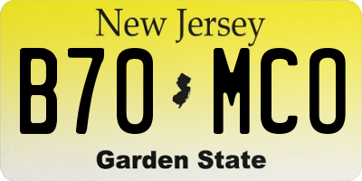 NJ license plate B70MCO