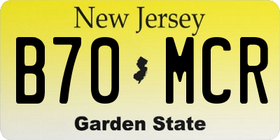 NJ license plate B70MCR