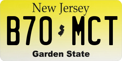 NJ license plate B70MCT