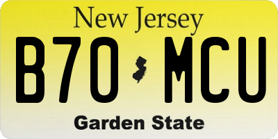NJ license plate B70MCU