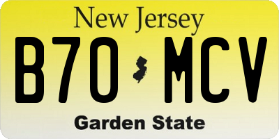 NJ license plate B70MCV