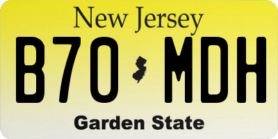 NJ license plate B70MDH