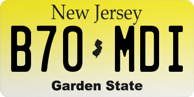 NJ license plate B70MDI