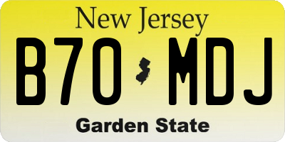 NJ license plate B70MDJ