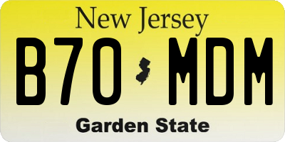 NJ license plate B70MDM