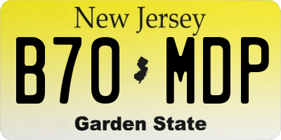 NJ license plate B70MDP