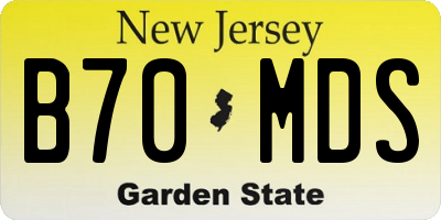 NJ license plate B70MDS