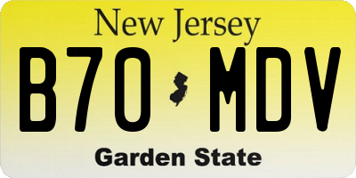 NJ license plate B70MDV