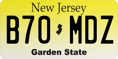 NJ license plate B70MDZ