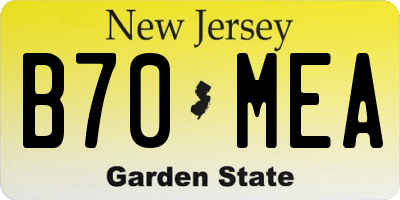 NJ license plate B70MEA