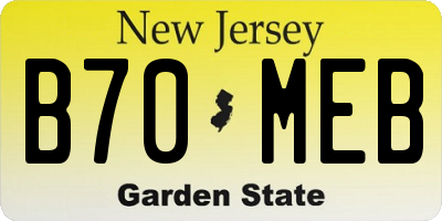 NJ license plate B70MEB