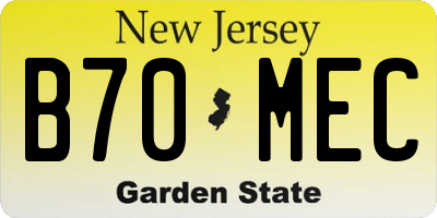 NJ license plate B70MEC