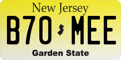 NJ license plate B70MEE