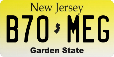 NJ license plate B70MEG