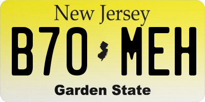 NJ license plate B70MEH