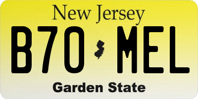 NJ license plate B70MEL