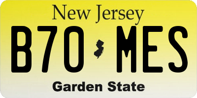 NJ license plate B70MES