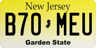 NJ license plate B70MEU