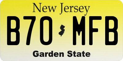 NJ license plate B70MFB