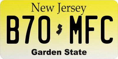NJ license plate B70MFC