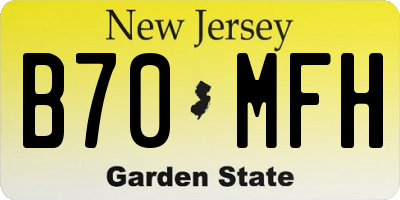 NJ license plate B70MFH