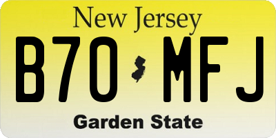 NJ license plate B70MFJ