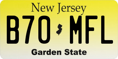 NJ license plate B70MFL