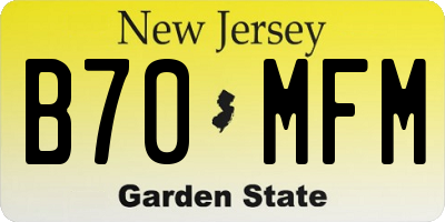 NJ license plate B70MFM