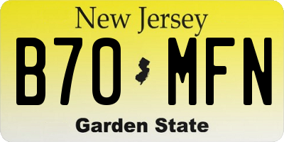 NJ license plate B70MFN