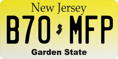 NJ license plate B70MFP