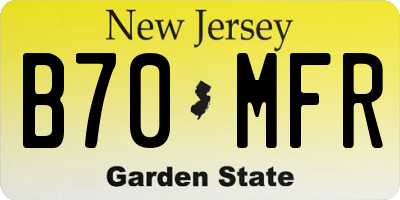 NJ license plate B70MFR