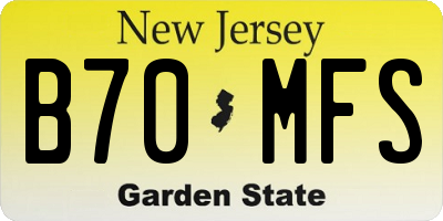 NJ license plate B70MFS