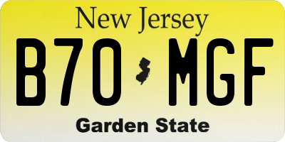 NJ license plate B70MGF