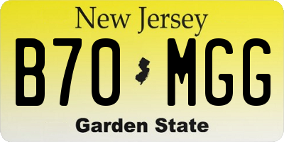 NJ license plate B70MGG