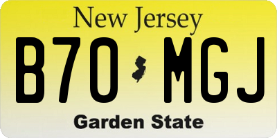 NJ license plate B70MGJ