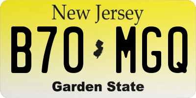 NJ license plate B70MGQ