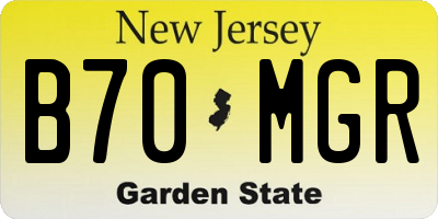 NJ license plate B70MGR