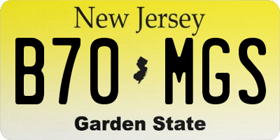 NJ license plate B70MGS