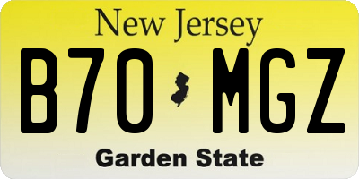 NJ license plate B70MGZ