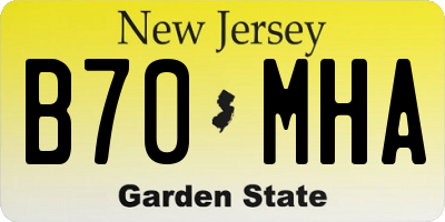 NJ license plate B70MHA