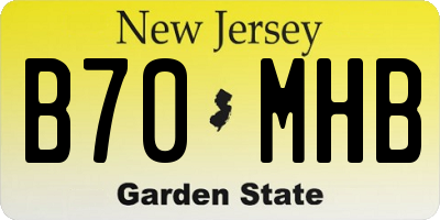 NJ license plate B70MHB