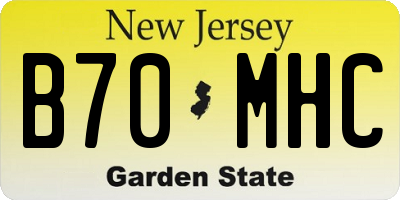 NJ license plate B70MHC