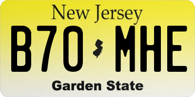 NJ license plate B70MHE