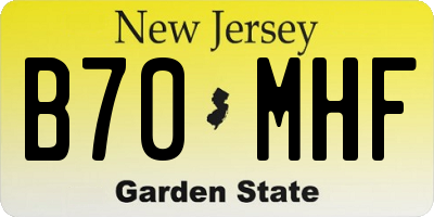 NJ license plate B70MHF