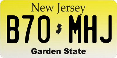 NJ license plate B70MHJ