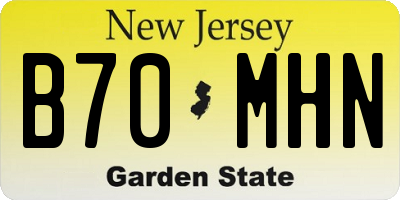 NJ license plate B70MHN