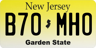 NJ license plate B70MHO