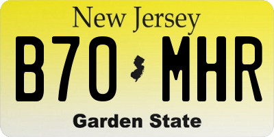 NJ license plate B70MHR